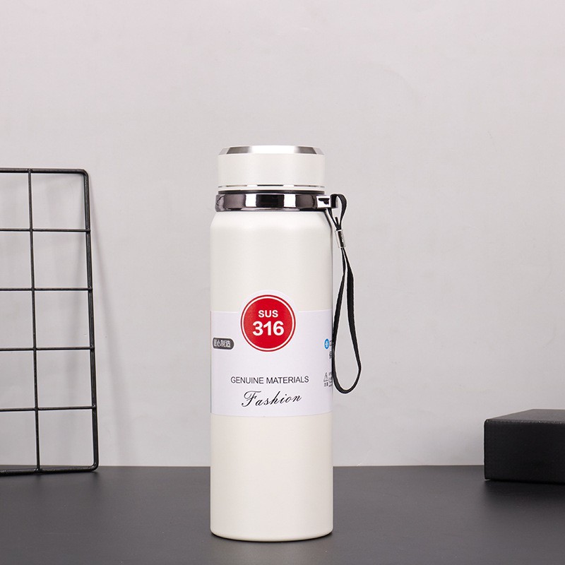 316 stainless steel thermos cup with rope large capacity climbing teapot travel pot business kettle sling pot wholesale