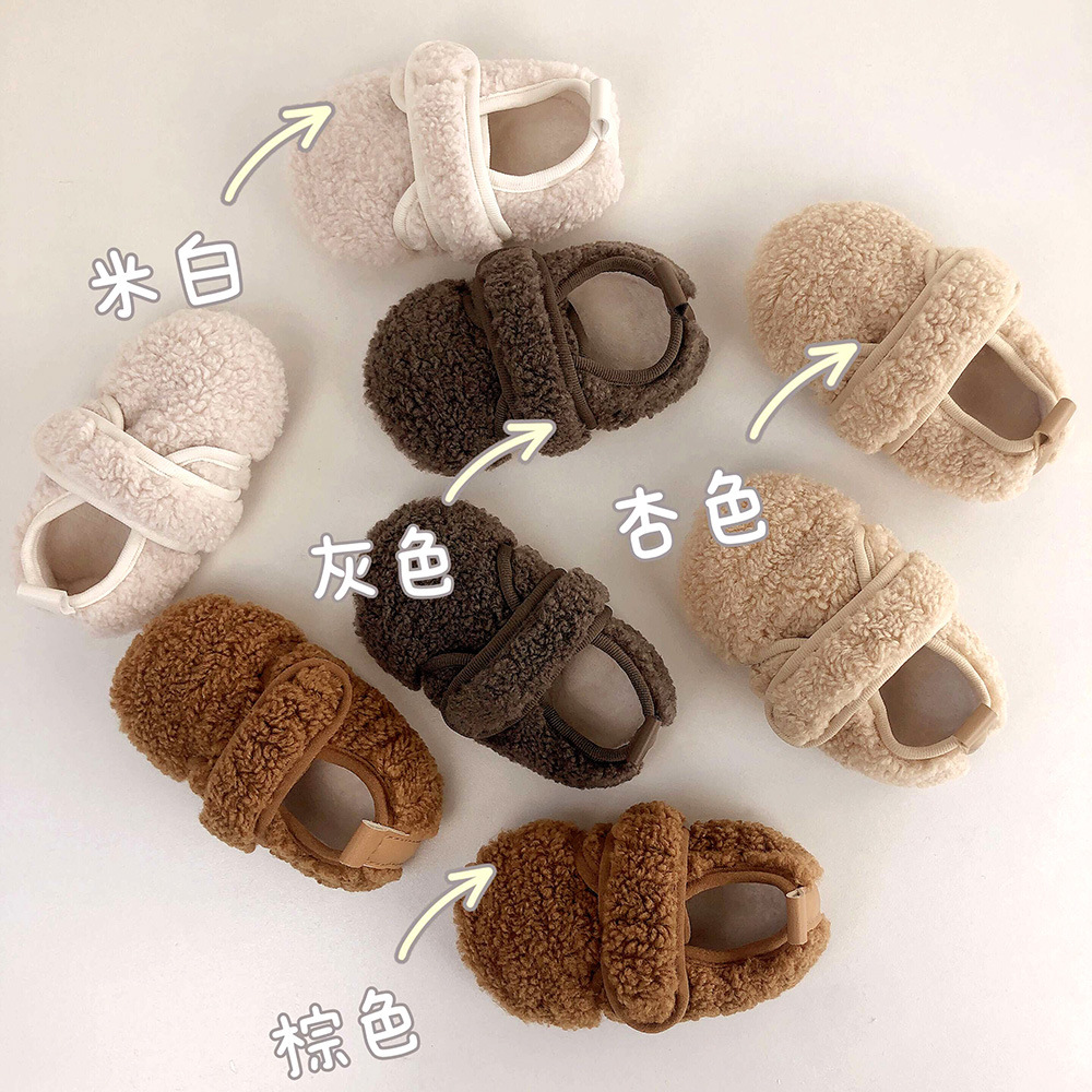 Factory Direct Supply Korean Style Winter fleece-lined Mao Mao Shoes Girls Toddler Shoes Soft Sole Non-slip Princess Shoes Baby Shoes