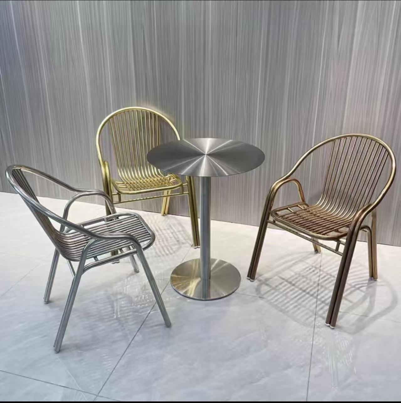 Modern Simple Light Luxury Small Round Table Internet Celebrity Milk Tea Shop Coffee Table Restaurant Round Dining Table Balcony Tea Table Coffee Table