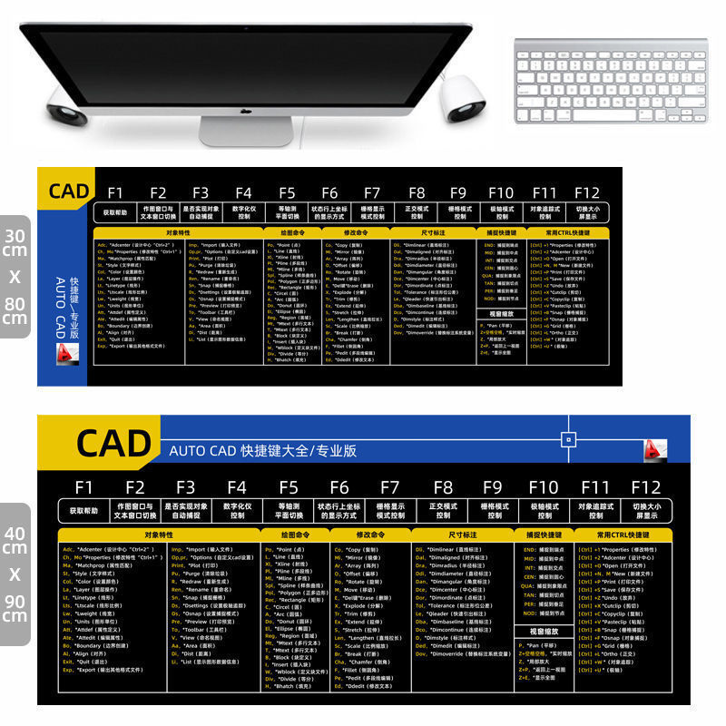 Shortcut Key Mouse Pad Large Thickeneded Office Wrist Guard Large Ps Drawing Keyboard Pad Cad E-Sports Desktop Delivery