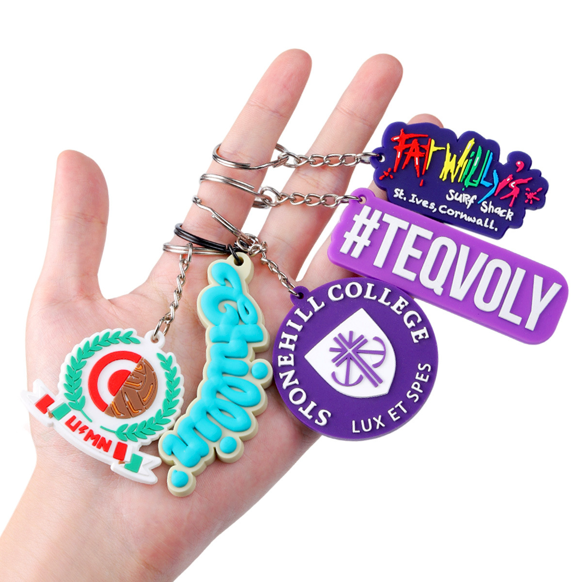 Cross-Border Pvc Soft Rubber Keychain Factory Customized Flat Printing Stereo Graphics Double-Sided Glue Key Pendant