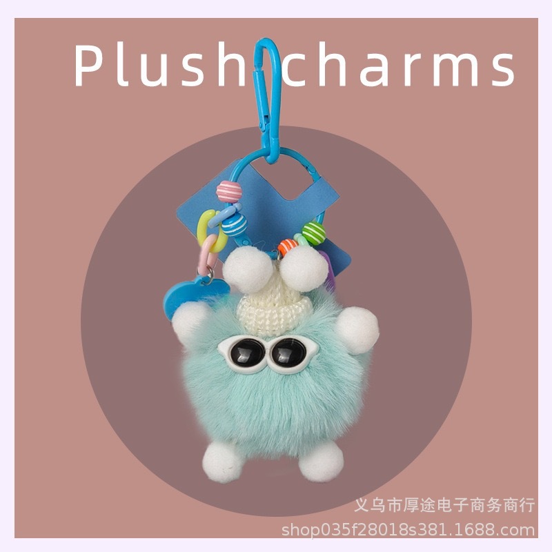 Factory imitation rex rabbit fur pendant plush key chain mobile phone pendant color practice wizard cute creative bag pendant doll