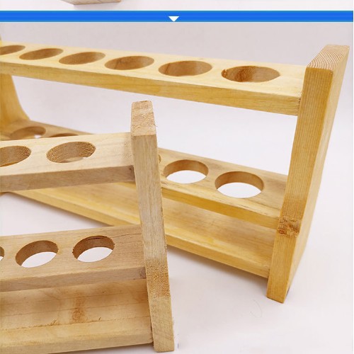 Wooden Tube Rack 6 Holes 12 Holes Wooden Colorimetric Test Tube Rack 10Ml25Ml50Ml100Ml Teaching Chemistry Experiment