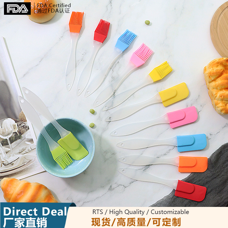Silicone grill brush food grade high temperature resistant oil brush plastic handle silicone brush household oil brush in stock wholesale
