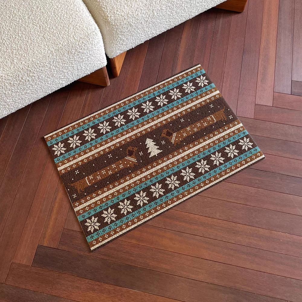 Weenie Puppy Carpet Silk Ring Floor Mat Retro Dirt-resistant Ash Mat Ins New Door Mat Non-slip Cuttable