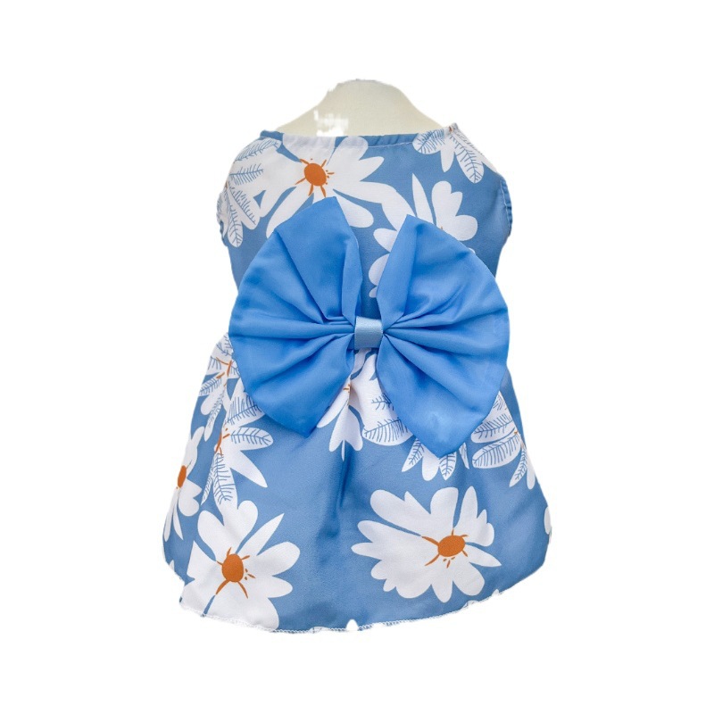 Dog Cat Pet Clothes Dress Dress Supplies Spring and Summer New Teddy Fadou Bitter Bear Blue Cat Muppet