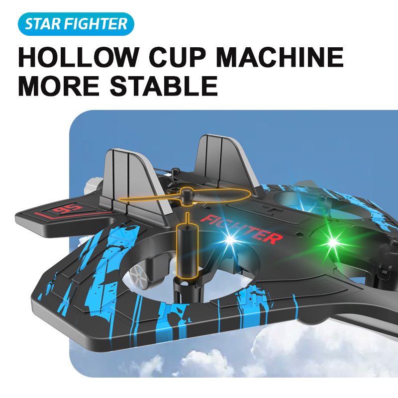 Cross-Border New Remote Control Aircraft, Fall-Resistant Foam Gravity Remote Control Stunt Colorful Light Four-Axis Drone Aircraft