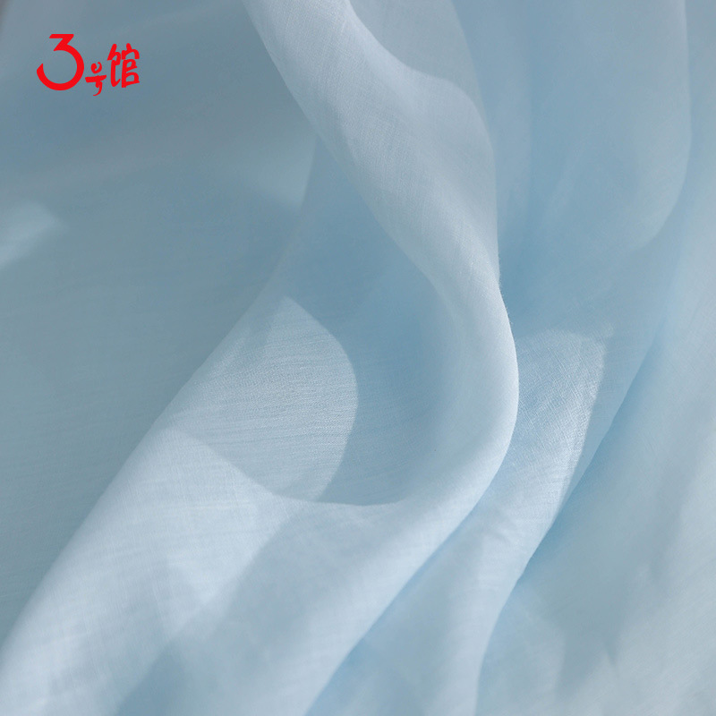 100S Pure Ramie Fabric Summer Thin Linen High Branch Ramie Plain Slim Shirt Dress Ramie Fabric