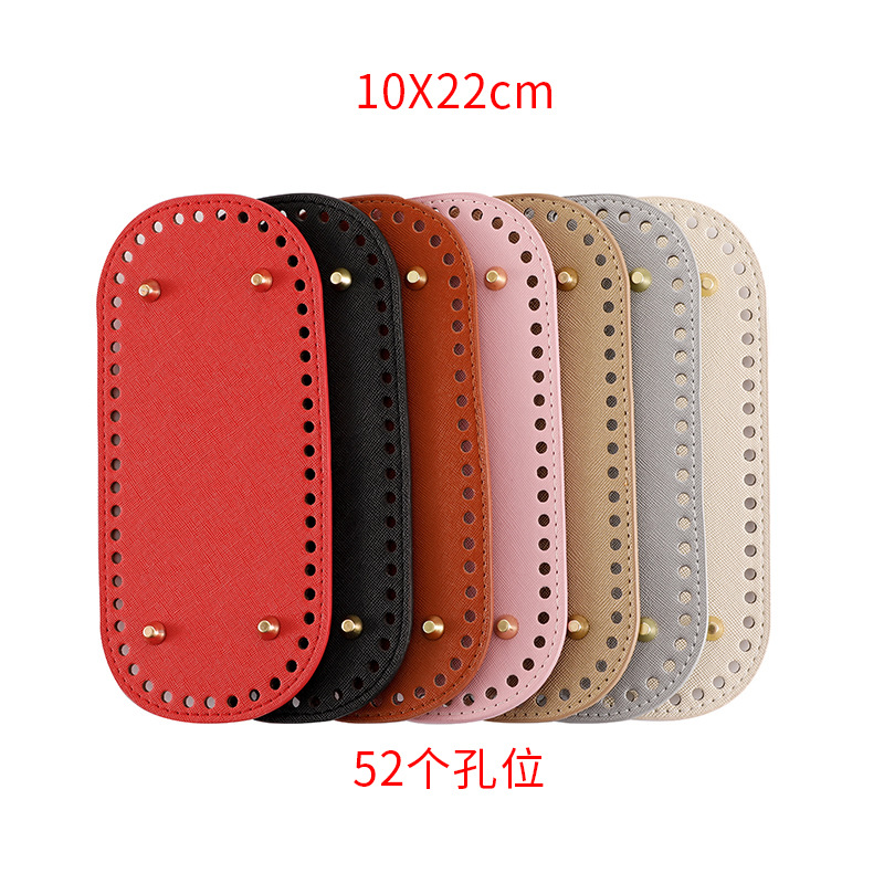 Оптовая продажа DIY ручной работы сумки 22*10 см, 52 отверстия, овальные аксессуары, ПУ с перекрестным узором