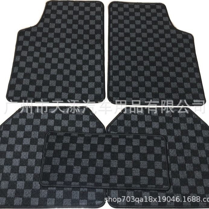 Colorful Checkered Suede Black Red Yellow Multi-Colorful Pvc Rubber Nail Bottom Non-Slip Car Floor Mat Roll Multi-Size