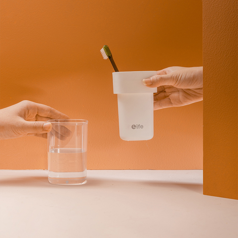 Yiyue Double-Layer Mouthwash Cup Household Toothbrush Cup Wash Cup Couple Travel Toothbrush Storage Box Wash Cup Set