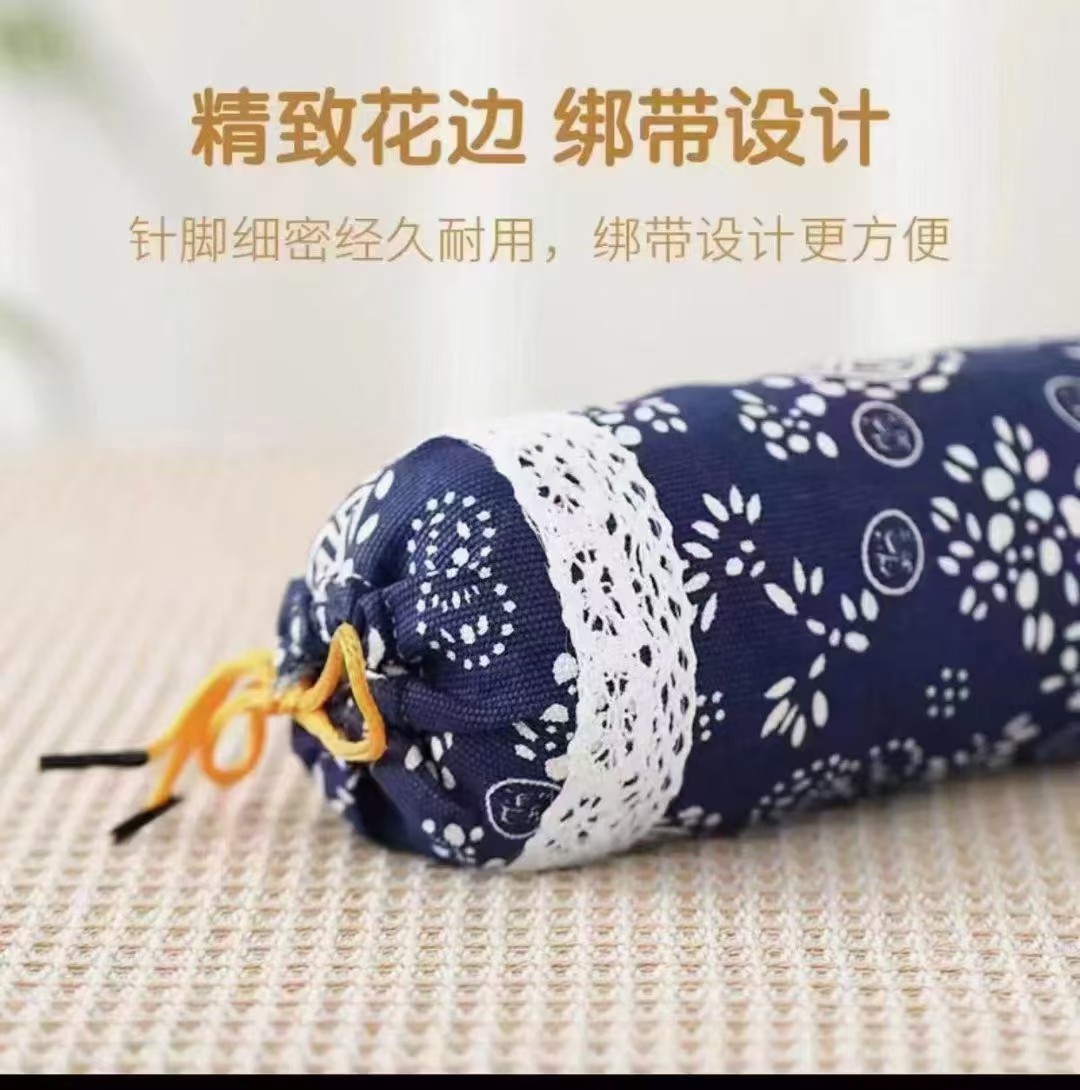 Gift Box Mugwort Cervical Spine Pillow Neck Pillow Cylindrical Pillow Old Coarse Cloth Candy Pillow Mugwort Pillow Round Pillow Manufacturer Wholesale