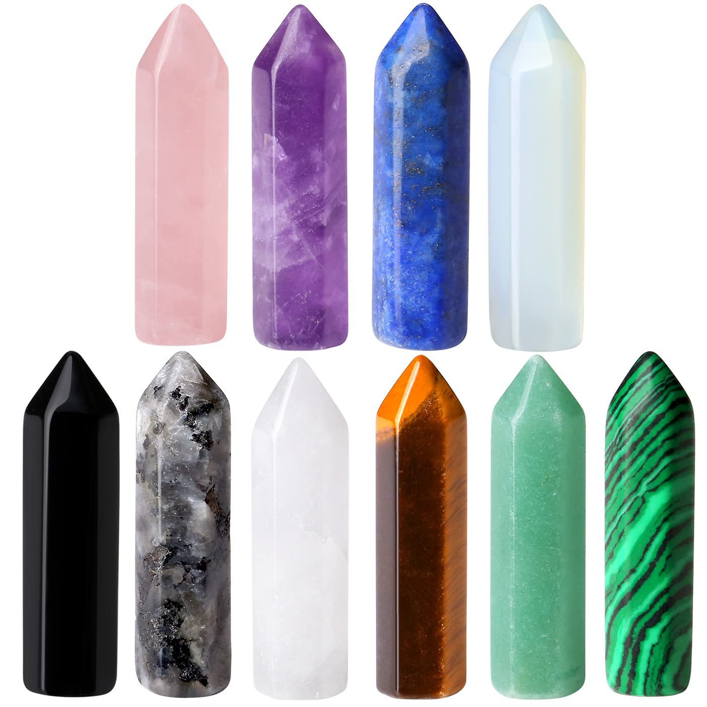 Natural Stone Single-Point Hexagonal Column Raw Ore Ornaments Gemstone Crafts Crystal Jewelry Hexagonal Prism Supply Cross-Border 33mm
