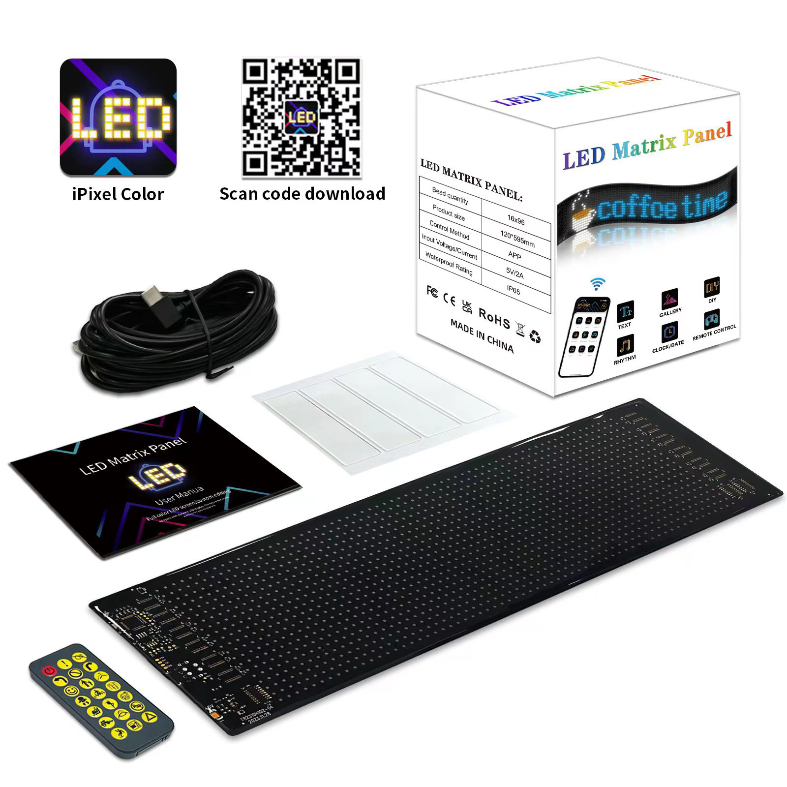 led car soft screen usb car flexible advertising screen APP bluetooth smart screen window door head full color display screen