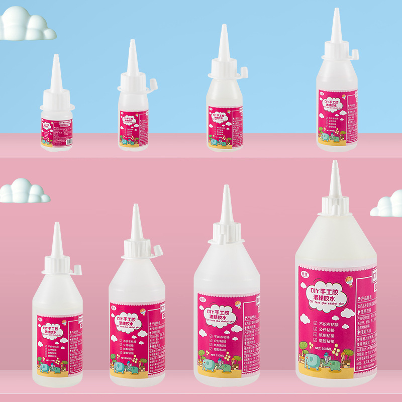 30ML Alcohol Glue Yellow Label Powder Colorless Photo Hemp Rope Fabric Ice Cream Stick Glue Lantern Happy Supplies