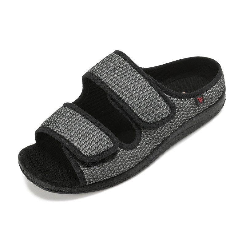 Qivige Spring and Summer Online New Slippers with Wide Feet and Swollen Feet and Big Bones Can Be Opened with Soft and Comfortable Cloth Shoes