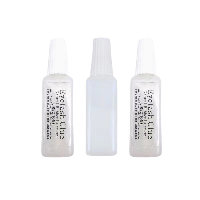 Factory spot wholesale e-commerce trial false eyelash glue small bottle flat bottle mini eyelash glue factory spot