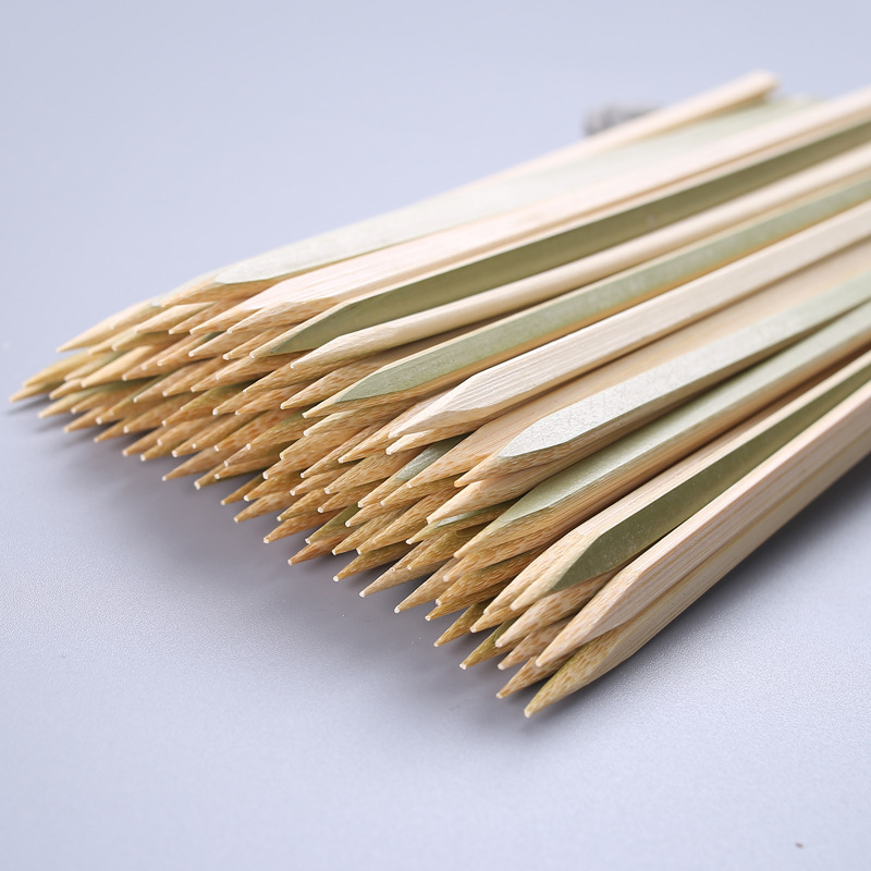Green Peel bamboo stick Japanese-style roast bird charcoal skewers flat stick solid commercial disposable barbecue sausage bamboo stick