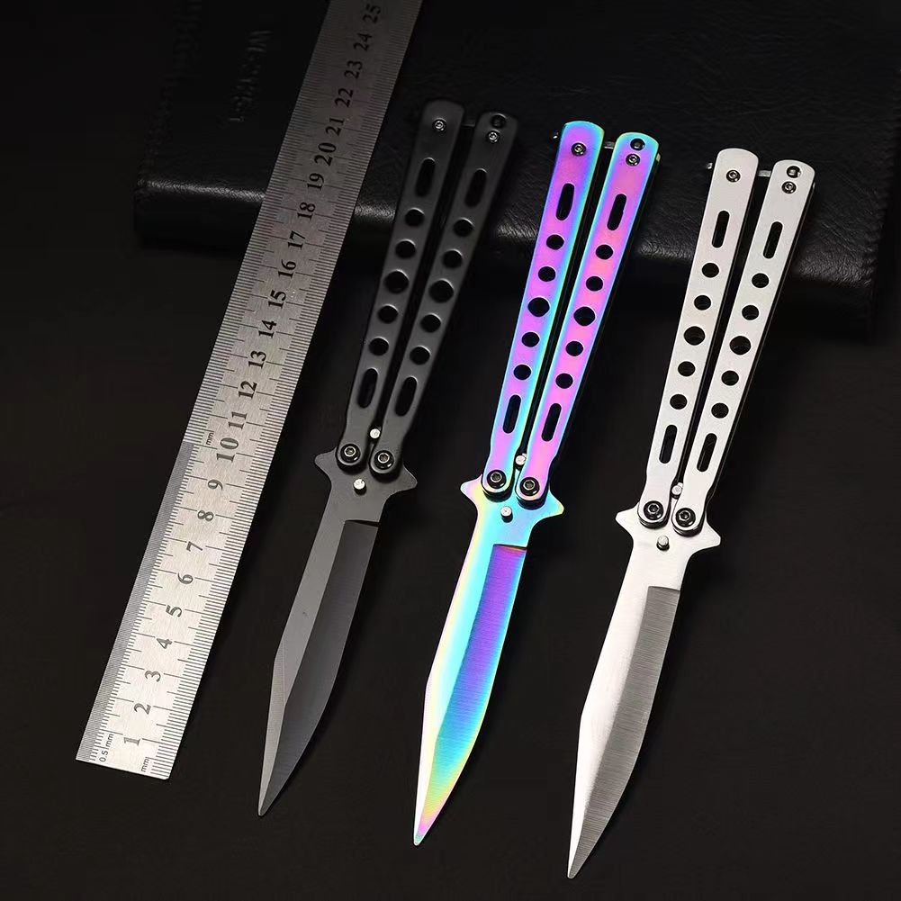 Butterfly Comb Student Edition All-Steel Model Toy Training Exercise Net Celebrity Shake Hand to Play Handsome Artifact Without Blade