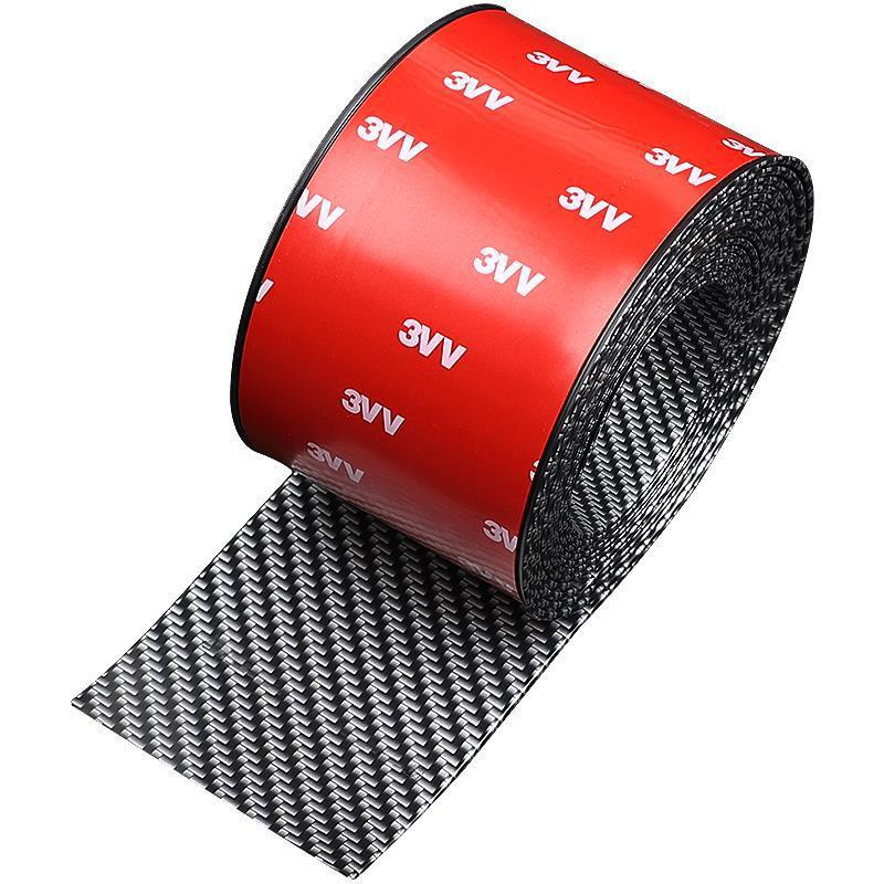 Full adhesive car threshold bar universal anti-step sticker modified pedal carbon fiber pattern bumper door edge anti-collision sticker