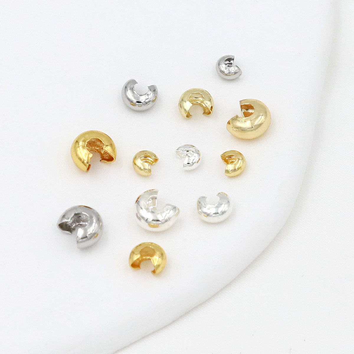 Bao 18K real gold electroplated copper c-type open bead positioning bead beaded crescent buckle positioning buckle accessories B94