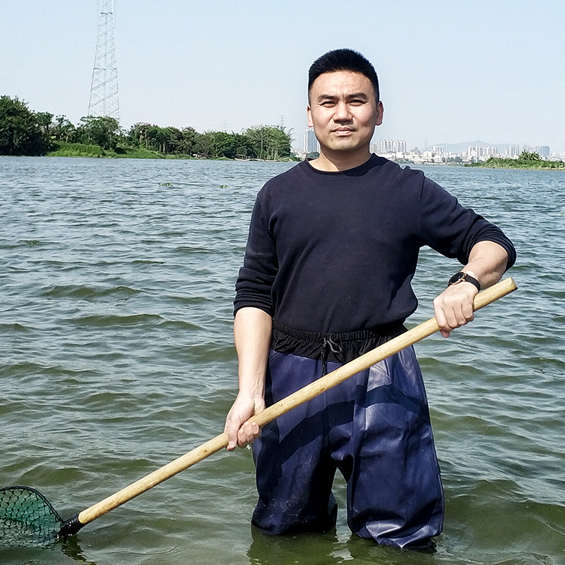 Shanghai double money factory wholesale fishing water pants thickened waterproof fishing pants one-body half waist water pants