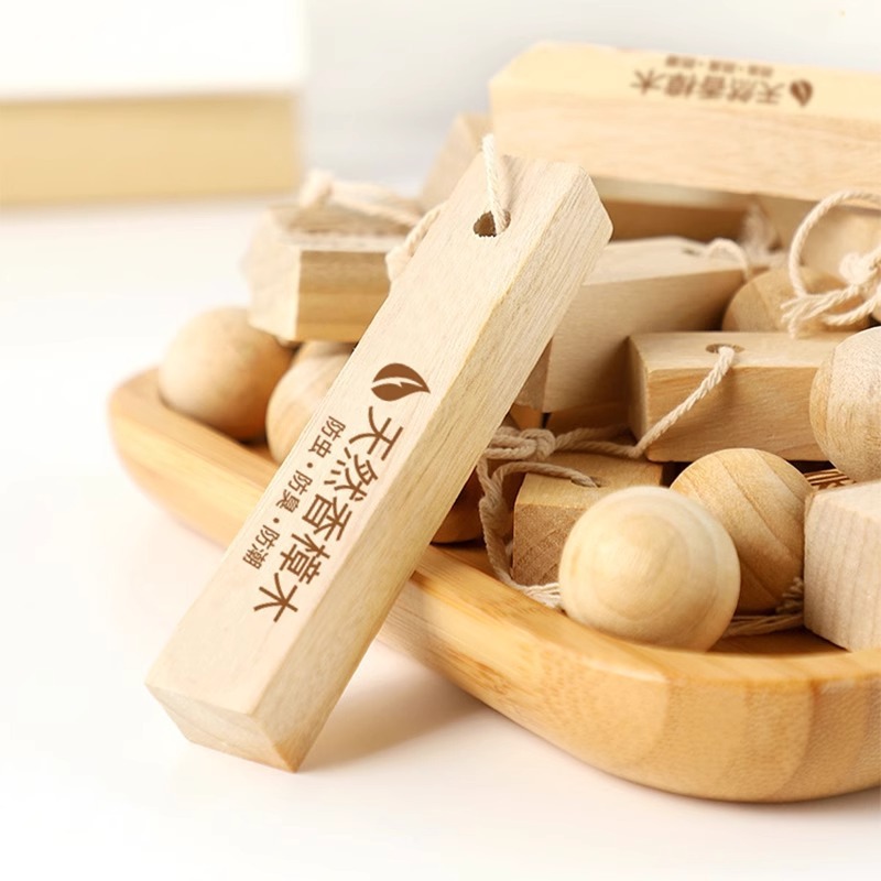 Natural Camphor Wood Camphor Balls Wardrobe Mildew-Proof, Insect-Proof, Cockroach-Proof Hanging Sachet Camphor Wood Strips Household Non-Toxic