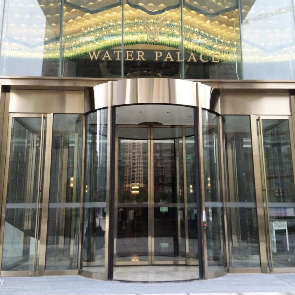 Company building revolving door glass revolving door two-wing automatic revolving door smart hotel glass ring column revolving door