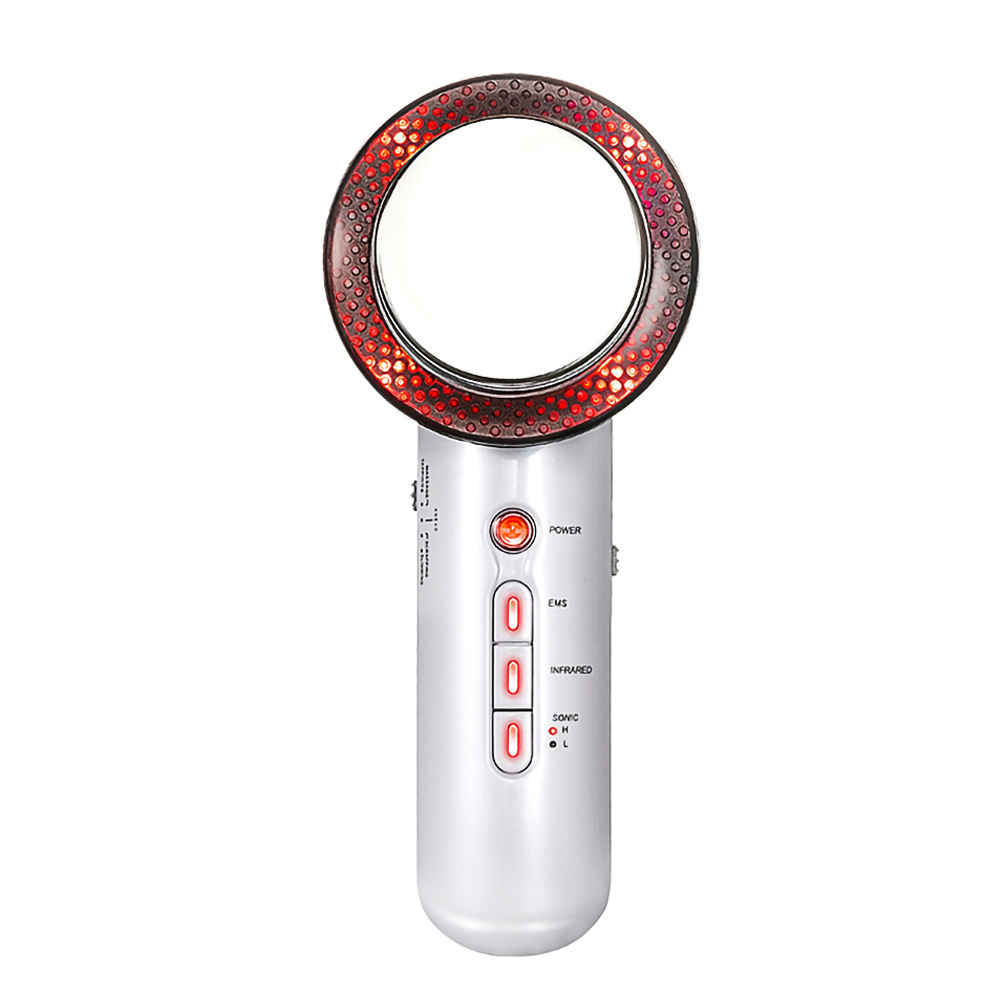 Beauty instrument three-in-one slimming instrument home EMS ultrasonic micro-current introduction massage skin rejuvenation weight loss fat-popping instrument