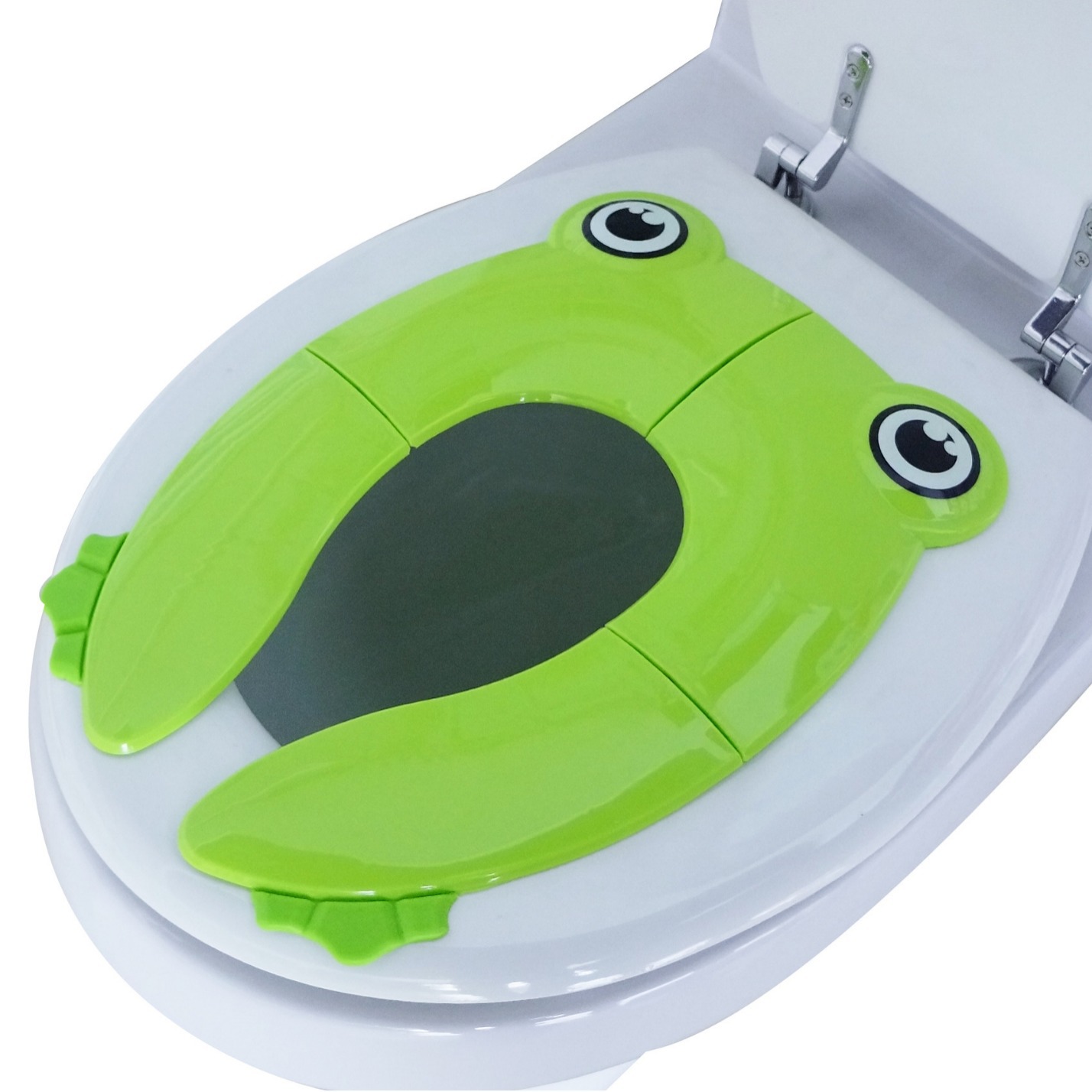Amazon AliExpress products light green frog shape PP material children folding toilet mat