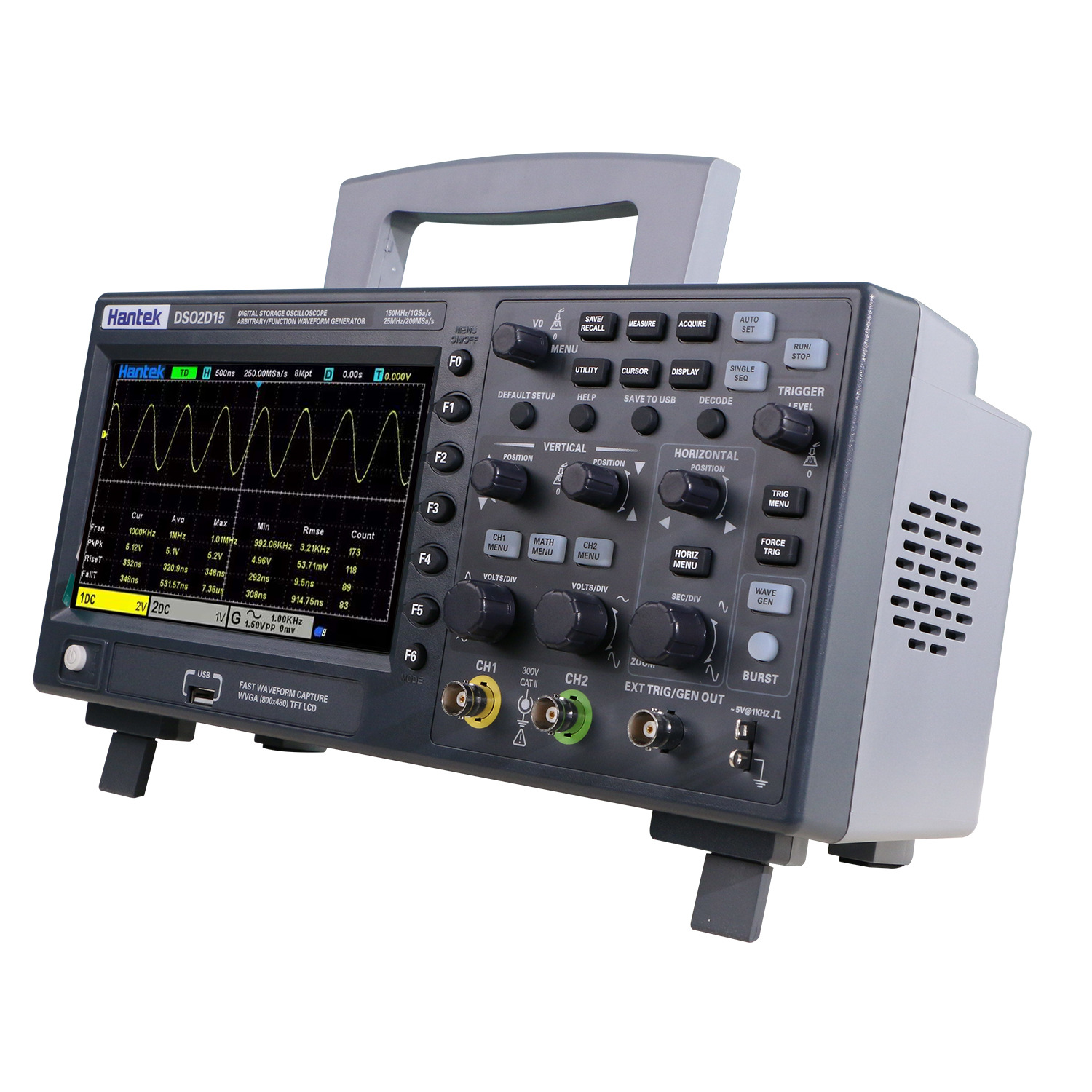 Hantai digital oscilloscope precision DSO2C10 DSO2D15 dual-channel digital storage oscilloscope 100m