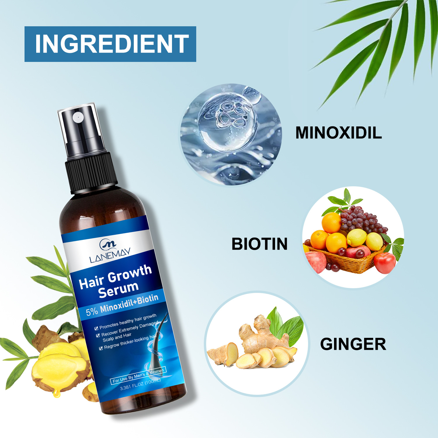 Cross-border care hair beard growth suit beard growth spray nourishing strong growth beard liquid