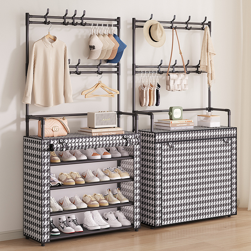 Обувной стеллаж, многослойный, простой, для дома, пылезащитный шкаф для обуви и вешалка для одежды