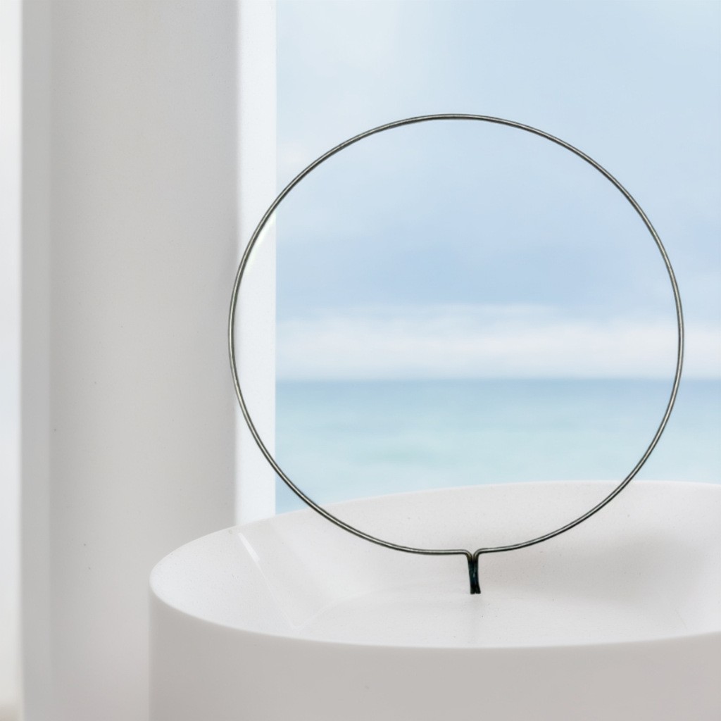 Glossy Stainless Steel Antique Short Handle Crocheted Round Fan Empty Frame Handmade DIY Round Silk Fan Skeleton Hanfu National Style