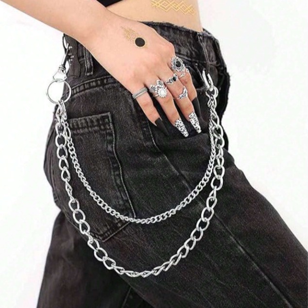 European and American Cross-border New Trouser Chain, Fashionable Men's Trouser Chain, Simple Double-layer Punk Hip-hop Chain Trouser Chain Waist Chain