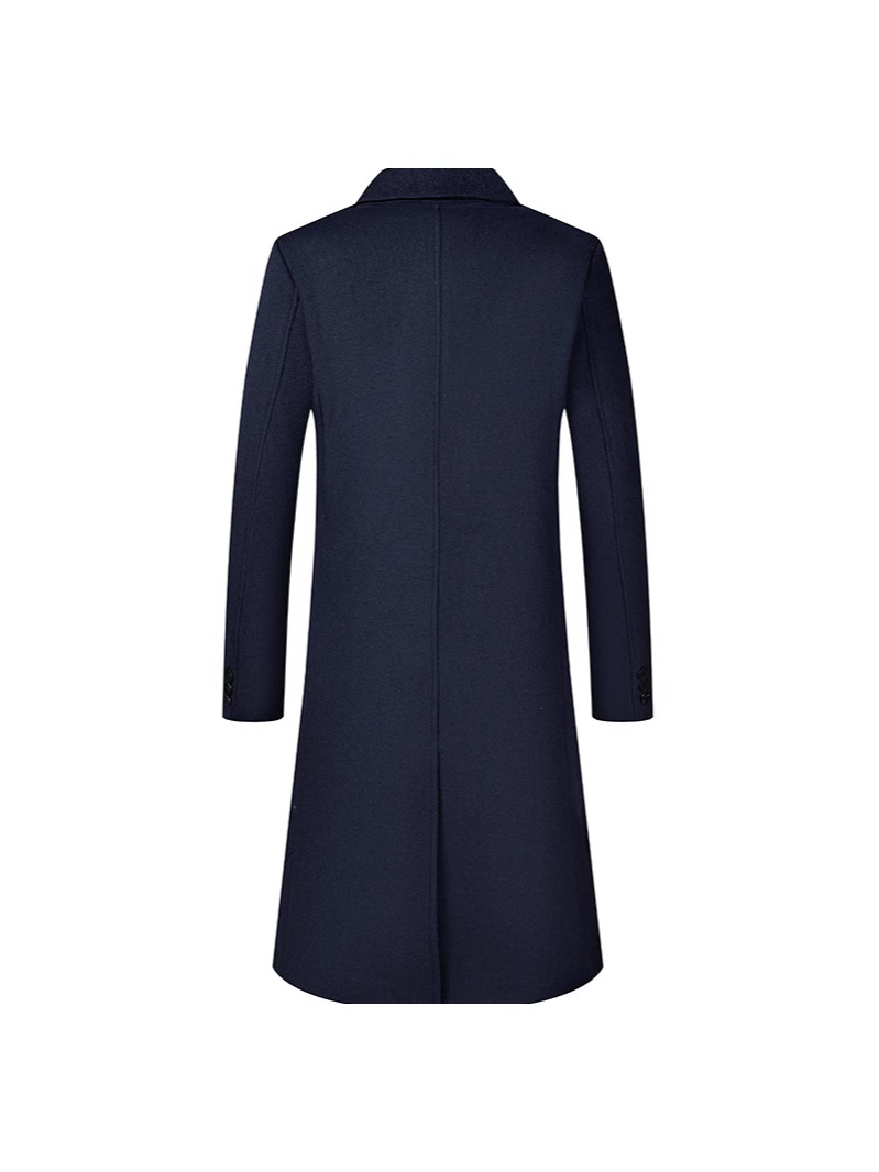 Autumn and winter long wool coat cross-border European size men's coat coat over the knee coat factory cross-border supply