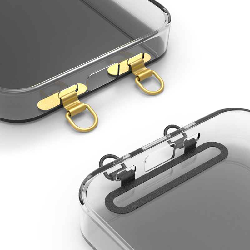 Mobile Phone Gasket Mobile Phone Lanyard Sheet Stainless Steel Degree 360 Rotating Clip Sheet Metal Hanging Chain Phone Gaskets