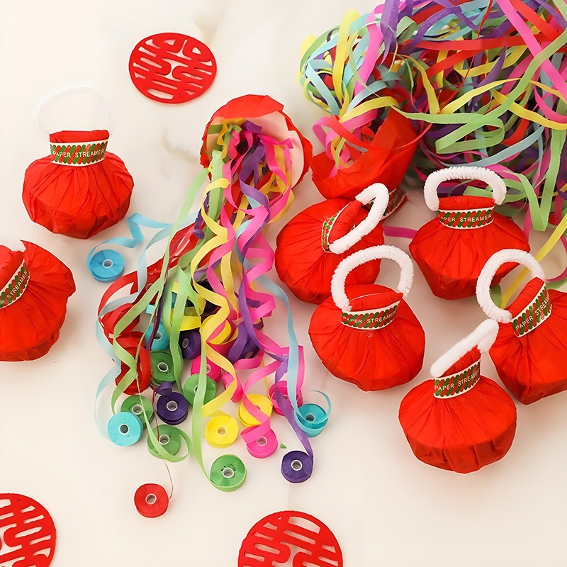 Hand-throwing ribbon pull flower color strip pull gun small salute wedding atmosphere props birthday spray tube hand-held wedding fireworks