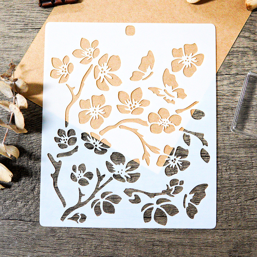 Catalog stencil Cross-border Hot Selling DIY Painting Hollow Template suit Wall Painting Spray Masking Decorative Template