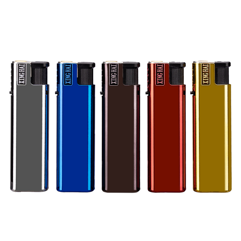 Manufacturers lighters wholesale custom disposable metal straight blue flame windproof lighter advertising printing engraving