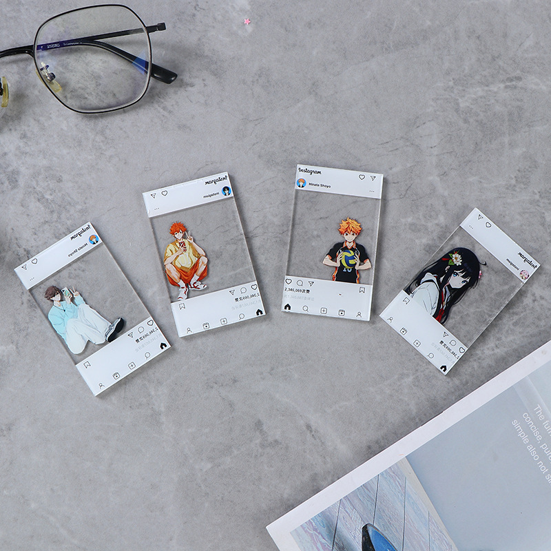 Acrylic Transparent Card Customized Anime Small Card Peripheral Two-Dimensional Comic Exhibition Set Card Glossy Polaroid Fully Transparent Card Customized
