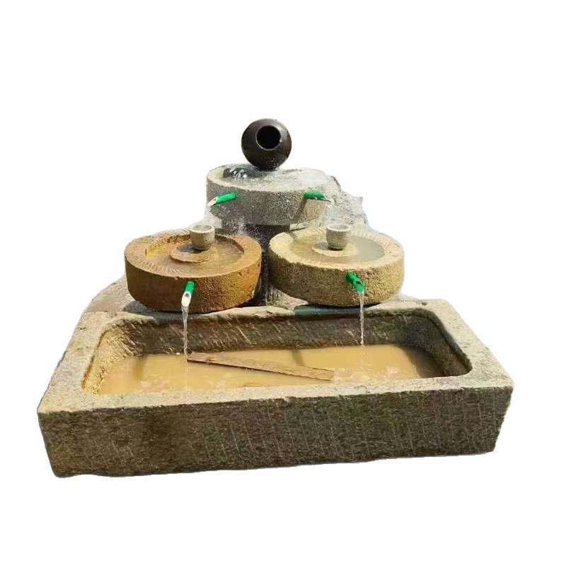 Manufacturer Stone Sink Fish Pond Courtyard Landscape Stone Sink Flowing Water Ornaments Courtyard Waterscape Landscaping Decoration Old Stone Sink