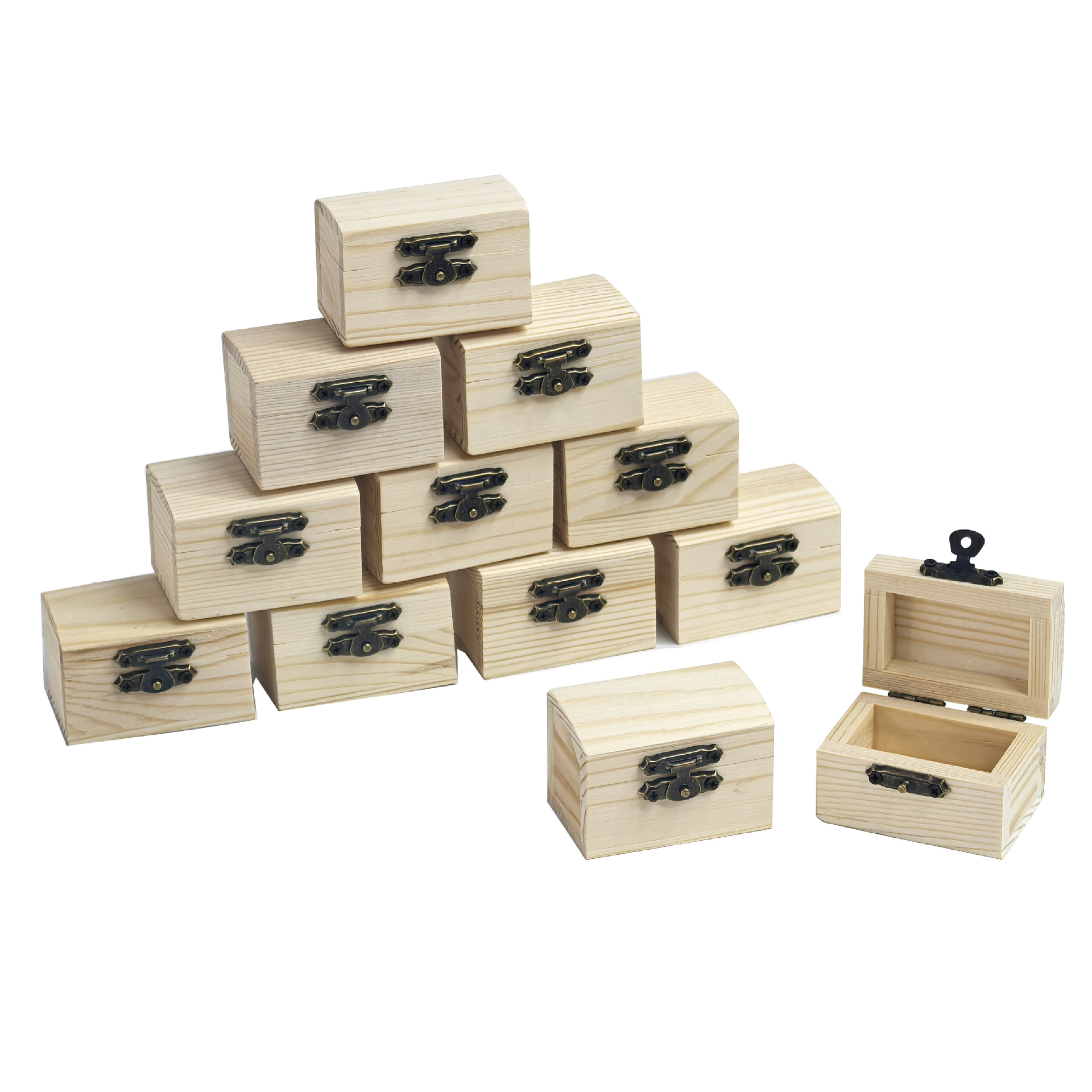 Cross-border distribution in stock small wooden box jewelry box unfinished wooden box wooden packaging box hand painted custom DIY