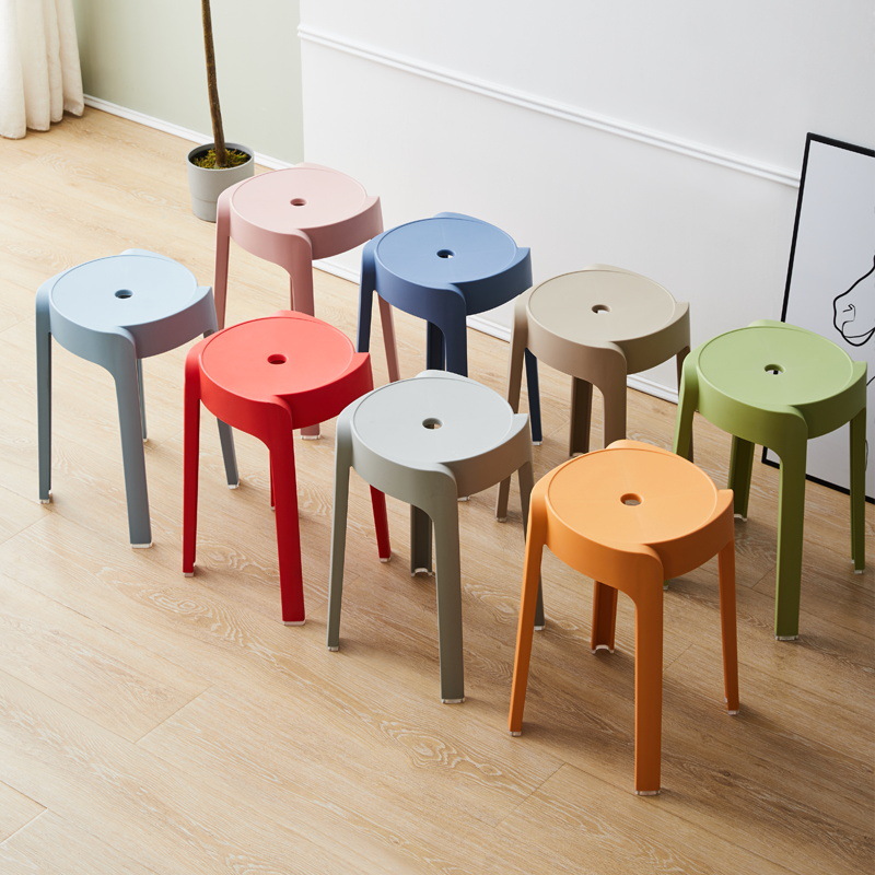 Cyclone Stackable Modern Simple Cyclone Stackable Stool for Home Living Room Dining Chair Stool Nordic Style Cyber Popular Plastic Stool for Restaurant