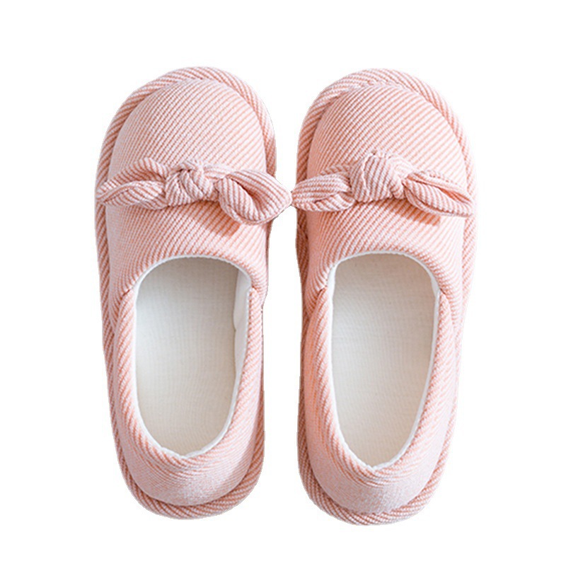 Autumn and winter breathable non-slip spring and autumn big bow fashion cute pregnant women mute soft bottom moon shoes