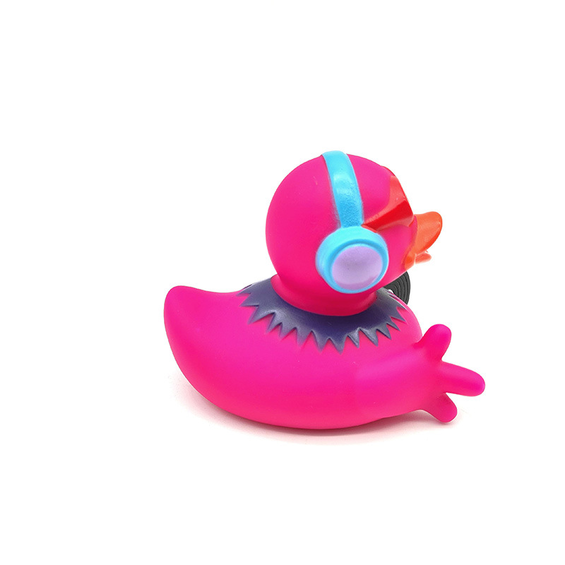 Wholesale In-Stock Cross-Border Hot-Selling Children's Bath and Water Toys Dj Duck Little Yellow Duck Squeeze Squeaky Record Duck