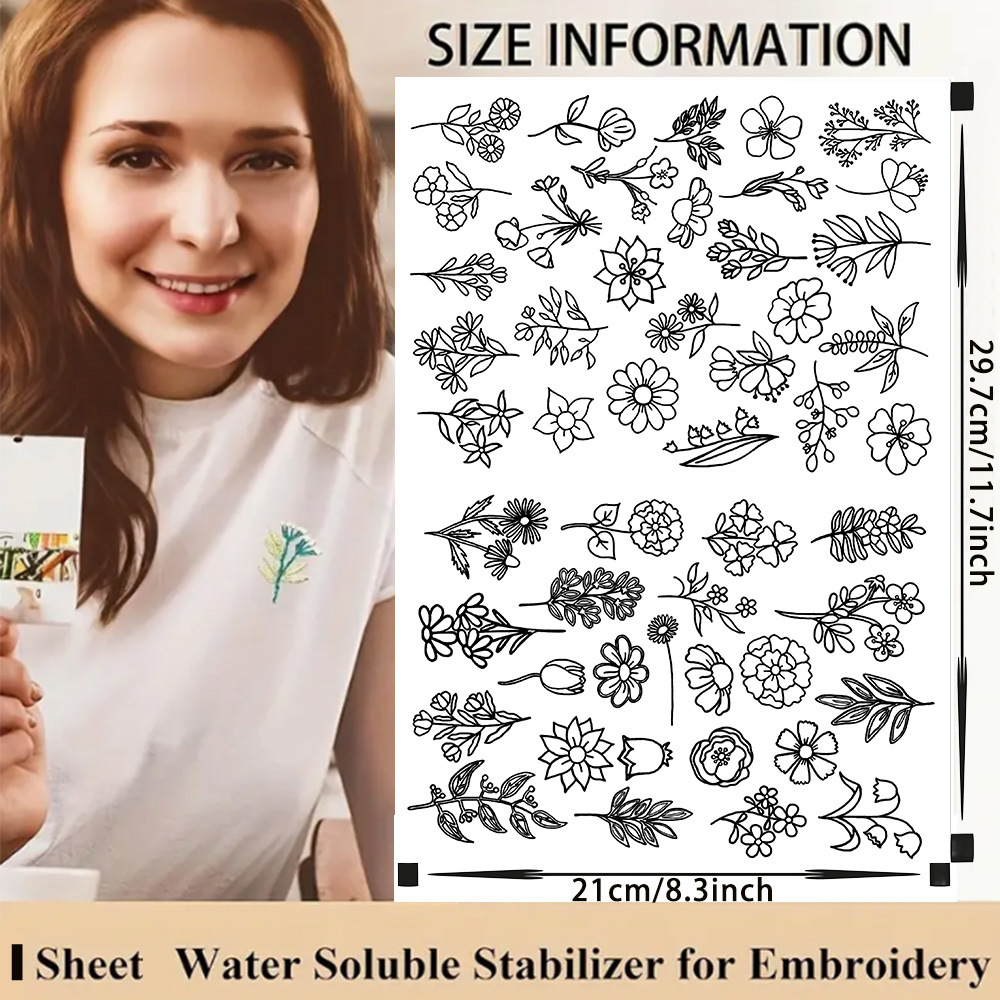 Amazon New Bohemian Pattern Water Soluble Embroidery Stabilizer DIY Hand Embroidery Stabilizer