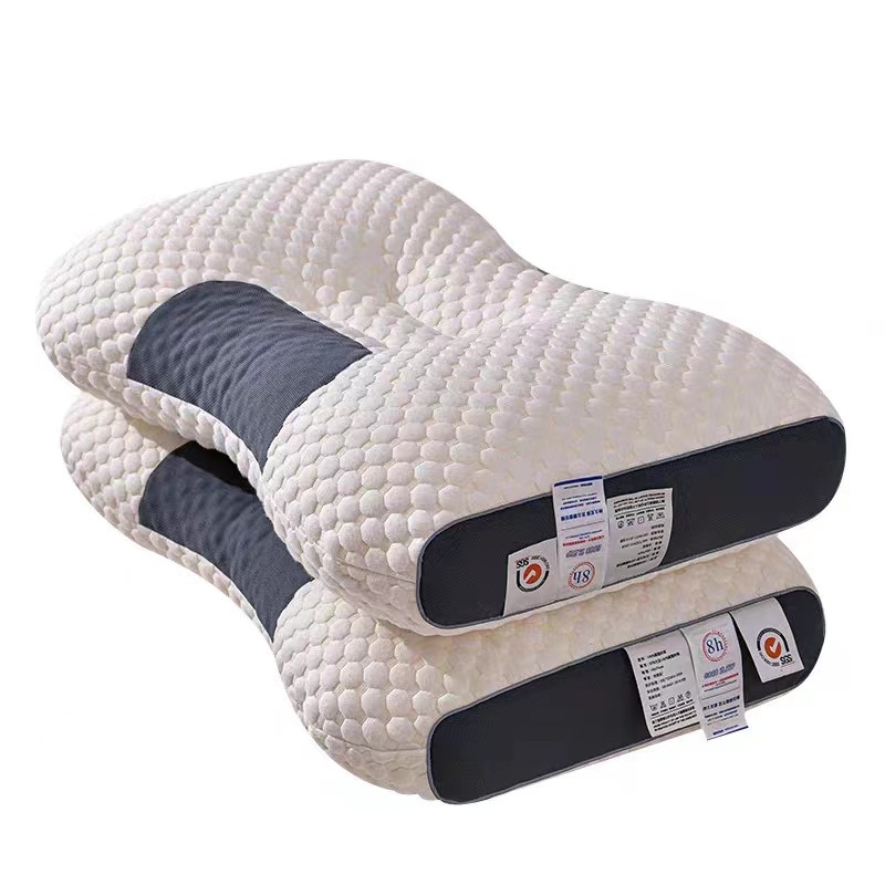 Knitted Cotton Massage Pillow Core Cervical Spine Protection to Help Sleep Household Pair of Single Male Dormitory Student Hotel Pillow Wholesale