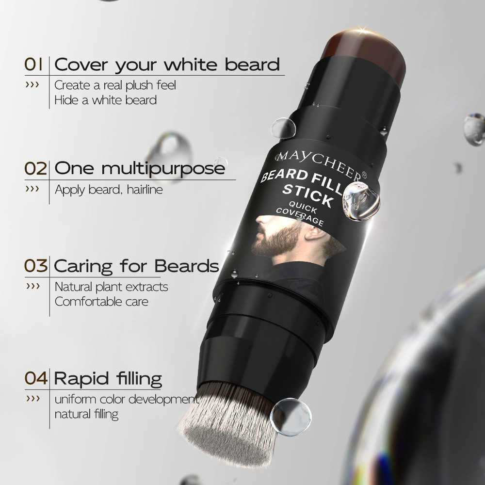 MAYCHEER beard color supplement stick with brush head two-in-one waterproof natural thick hair filling stick cross-border foreign trade