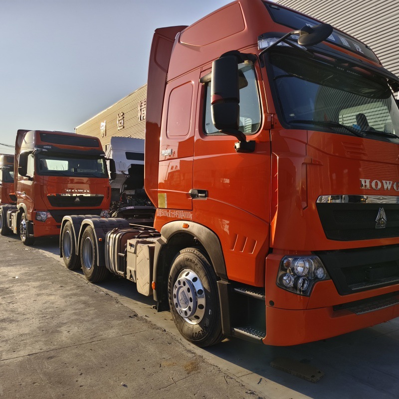 Б/у тракторная голова Howo с двойным приводом 375 л.с., инвентарная тракторная голова Howo для транспортировки полуприцепов